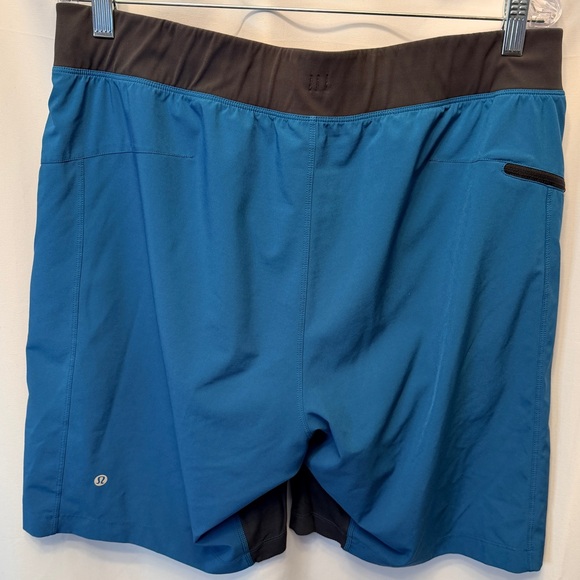 Lululemon Men’s Size XL Oasis Blue THE Lined Shorts Drawstring Workout Running - Picture 4 of 9